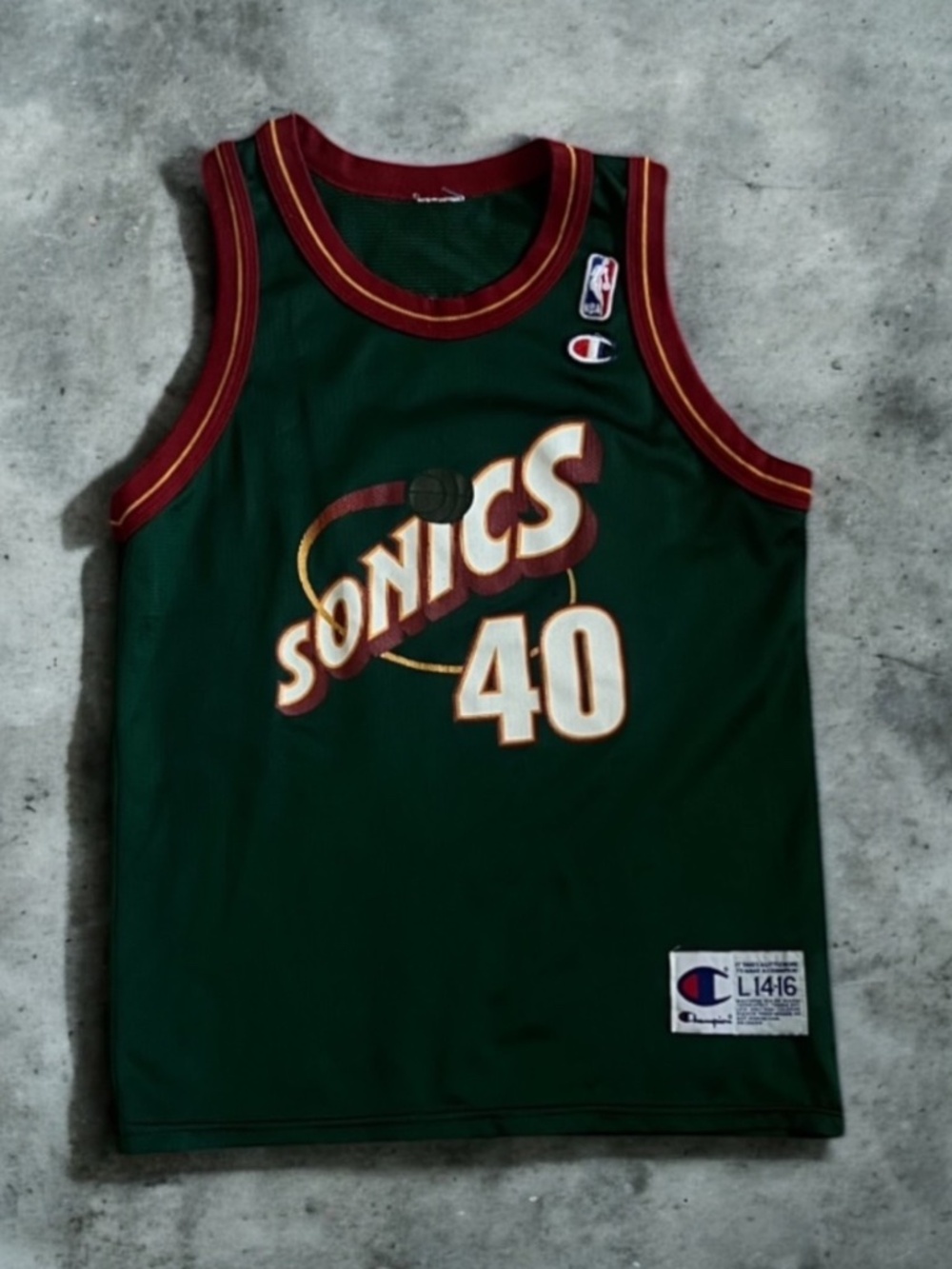 Seattle #40 Kemp Basketball Jersey Green Maroon Men’s Large